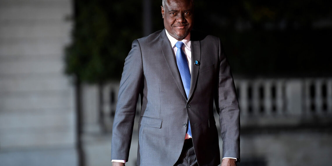 Chairman of the African Union (AU) Moussa Faki Mahamat arrives at the Musee d'Orsay in Paris on November 10, 2018 to attend a state diner and a visit of the Picasso exhibition as part of ceremonies marking the 100th anniversary of the 11 November 1918 armistice, ending World War I. (Photo by Eric FEFERBERG / AFP)        (Photo credit should read ERIC FEFERBERG/AFP via Getty Images)
