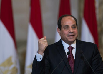 CAIRO, Nov. 19, 2015 -- Egyptian President Abdel Fattah al-Sisi speaks after the signing ceremony held in the presidential palace in Cairo, Egypt, on Nov. 19, 2015. Egypt and Russia signed on Thursday an agreement to build a nuclear plant in the Arab country not long after a Russian plane crashed over Egypt's restive Sinai. (Xinhua/Pan Chaoyue via Getty Images)