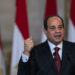 CAIRO, Nov. 19, 2015 -- Egyptian President Abdel Fattah al-Sisi speaks after the signing ceremony held in the presidential palace in Cairo, Egypt, on Nov. 19, 2015. Egypt and Russia signed on Thursday an agreement to build a nuclear plant in the Arab country not long after a Russian plane crashed over Egypt's restive Sinai. (Xinhua/Pan Chaoyue via Getty Images)
