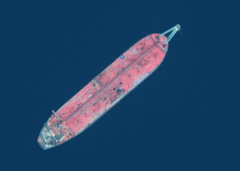 FSO SAFER TANKER – JUNE 17, 2020:  Maxar Satellite image of the FSO Safer tanker moored off Ras Issa port, in Yemen, on June 17, 2020.  Please use: Satellite image (c) 2020 Maxar Technologies.