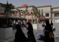 RIYADH, SAUDI ARABIA - JUNE 20:  Women wearing the traditional Saudi niqab and black abaya walk across the central courtyard of Rubeen Plaza, a shopping center popular with young Saudis, on June 20, 2018 in Riyadh, Saudi Arabia. The Saudi government, under Crown Prince Mohammad Bin Salman, is phasing in an ongoing series of reforms to both diversify the Saudi economy and to liberalize its society. The reforms also seek to empower women by restoring them basic legal rights, allowing them increasing independence and encouraging their participation in the workforce. Saudi Arabia is among the most conservative countries in the world and women have traditionally had much fewer rights than men.  (Photo by Sean Gallup/Getty Images)