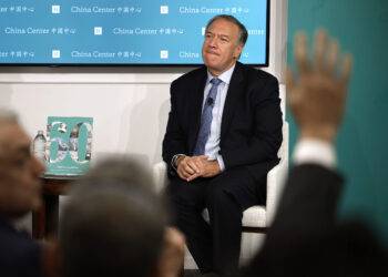 WASHINGTON, DC - OCTOBER 11: Former Secretary of State Mike Pompeo joins an event about "the growing Chinese threat in the Arctic region" at the Hudson Institute on October 11, 2022 in Washington, DC. A distinguished fellow at Hudson, Pompeo described China, Russia and Iran's efforts in the Arctic as a "grand conspiracy" and said the United States must stop it as a matter of national security. In 2021, following his time in the administration of former President Donald Trump,  Pompeo was sanctioned by China and is prohibited from traveling to the communist country. (Photo by Chip Somodevilla/Getty Images)
