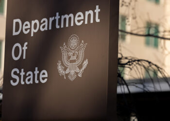 WASHINGTON, DC UNITED STATES- MARCH 14: The exterior of the State Department complex is seen on March 14, 2023 in Washington, DC. (Photo by Nathan Posner/Anadolu Agency via Getty Images)