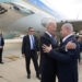 TEL AVIV, ISRAEL - OCTOBER 18: (----EDITORIAL USE ONLY - MANDATORY CREDIT - 'ISRAELI GOVERNMENT PRESS OFFICE (GPO) / HANDOUT' - NO MARKETING NO ADVERTISING CAMPAIGNS - DISTRIBUTED AS A SERVICE TO CLIENTS----) US President Joe Biden is welcomed by Prime Minister Benjamin Netanyahu (R) at the Ben Gurion Airport in Tel Aviv, Israel on October 18, 2023. (Photo by GPO/ Handout/Anadolu via Getty Images)
