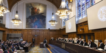 THE HAGUE, NETHERLANDS - JANUARY 26: The International Court of Justice (ICJ) delivers an order on South Africa's genocide case against Israel on January 26, 2024 in The Hague, Netherlands. On January 11 and January 12 at the International Court of Justice (ICJ), the judicial body of the United Nations, in The Hague, South Africa seized the ICJ, to ask it to rule on possible acts of "genocide" in the Gaza Strip by Israel. (Photo by Michel Porro/Getty Images)