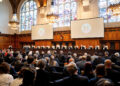 This photograph shows a general view of the courtroom during a non-binding ruling on the legal consequences of the Israeli occupation of the West Bank and East Jerusalem at the International Court of Justice (ICJ) in The Hague on July 19, 2024. The UN's top court handed down its view, on July 19, 2024, declaring "illegal" Israel's occupation of Palestinian territories since 1967, amid growing international pressure over the war in Gaza. (Photo by Lina Selg / ANP / AFP) / Netherlands OUT (Photo by LINA SELG/ANP/AFP via Getty Images)