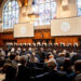 This photograph shows a general view of the courtroom during a non-binding ruling on the legal consequences of the Israeli occupation of the West Bank and East Jerusalem at the International Court of Justice (ICJ) in The Hague on July 19, 2024. The UN's top court handed down its view, on July 19, 2024, declaring "illegal" Israel's occupation of Palestinian territories since 1967, amid growing international pressure over the war in Gaza. (Photo by Lina Selg / ANP / AFP) / Netherlands OUT (Photo by LINA SELG/ANP/AFP via Getty Images)