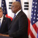 WASHINGTON, DC - OCTOBER 31: U.S. Secretary of State Antony Blinken (L) and U.S. Secretary of Defense Lloyd Austin (R) participate in a joint news conference with South Korean Minister of Defense Kim Yong-hyun and South Korean Minister of Foreign Affairs Cho Tae-yul at the State Department October 31, 2024 in Washington, DC. Blinken and Austin are meeting with their South Korean counterparts for a 2+2 diplomatic and defense meeting.  (Photo by Alex Wong/Getty Images)