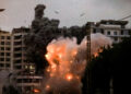 TOPSHOT - A fireball erupts from the site of an Israeli airstrike that targeted the area of Tayouneh in Beirut's southern suburbs on November 25, 2024, amid the ongoing war between Israel and Hezbollah. Israel conducted strikes against Hezbollah's Beirut stronghold on November 25 and battles raged in Lebanon's south after the Iran-backed militant group claimed 50 attacks on Israeli targets the day before. (Photo by AFP) (Photo by -/AFP via Getty Images)