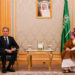 Saudi Arabia's Crown Prince Mohammed bin Salman receives US Secretary of State Antony Blinken in Riyadh on October 23, 2024. (Photo by Nathan Howard / POOL / AFP)