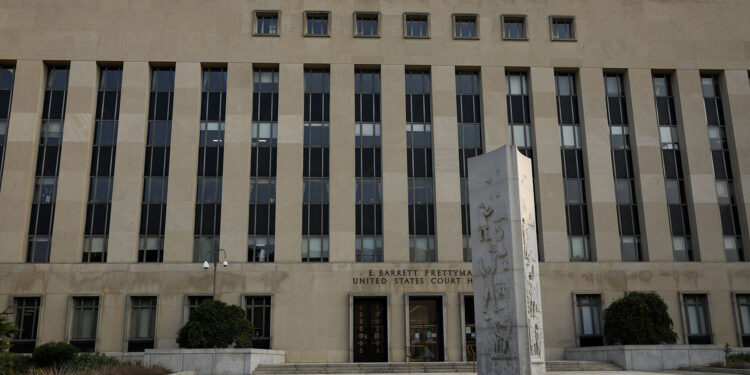 WASHINGTON, DC - AUGUST 01: An exterior view of the E. Barrett Prettyman U.S. District Court House on August 01, 2023 in Washington, DC. A federal grand jury is considering evidence brought by special counsel Jack Smith into former President Donald Trump's efforts to overturn his 2020 election loss.  (Photo by Anna Moneymaker/Getty Images)